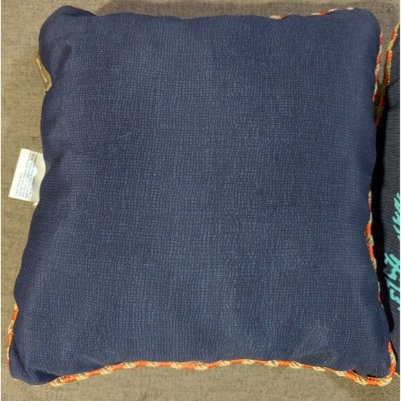 2 x Allen + Roth CORAL Beach Pattern Indoor Outdoor Throw Pillow 15 x 15 - Picture 3 of 5